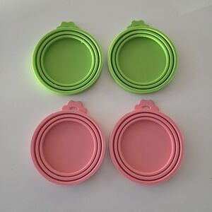 Set of Green and Pink Silicone Lids